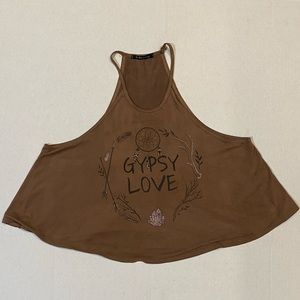 Suade Crop Top Flowy Shirt